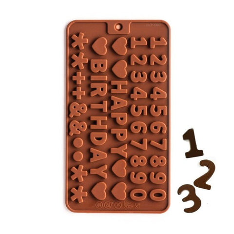Silicone Letter Mold and Number Chocolate Birthday Cake Decorating Tools