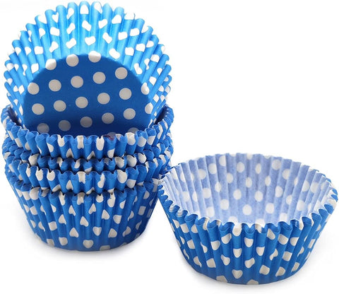 Cupcake Disposable Paper Blue With White Dots 100PCS