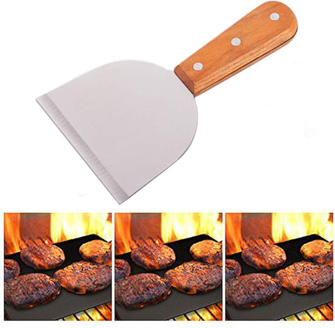 Multi-Function Stainless Steel Spatula Teppanyaki Shovel With Wooden Handle Baking Tool