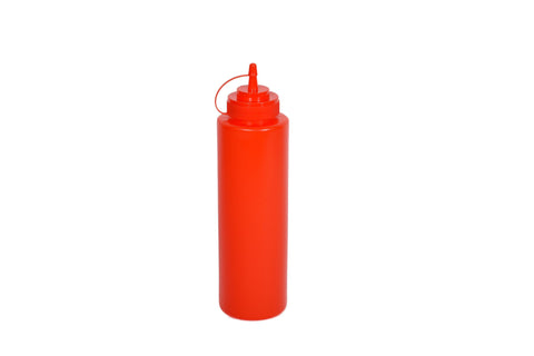 Squeeze Bottle with Scale, Lid, and Tip for Multi Use Red Color