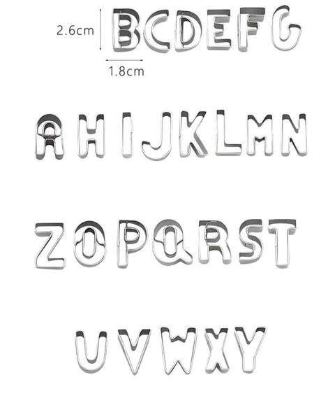 Stainless Steel Letter Mini Cookie Cutter