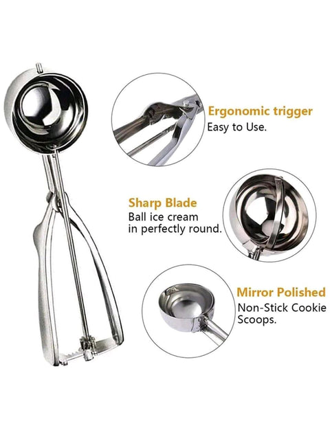 1pc Stainless Steel Ice Cream Scoop, Random Style, Buffet/Catering Ice Cream Spoon, Ice Cream Ball Scooper