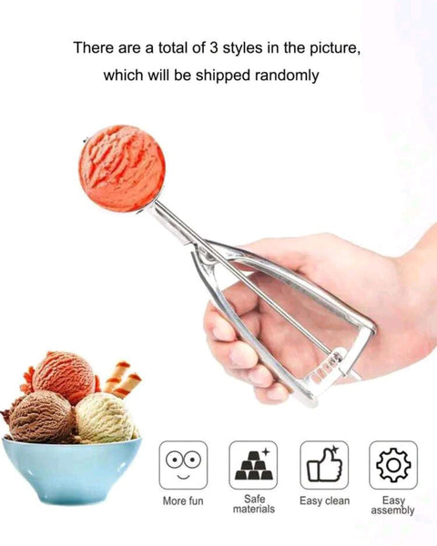1pc Stainless Steel Ice Cream Scoop, Random Style, Buffet/Catering Ice Cream Spoon, Ice Cream Ball Scooper