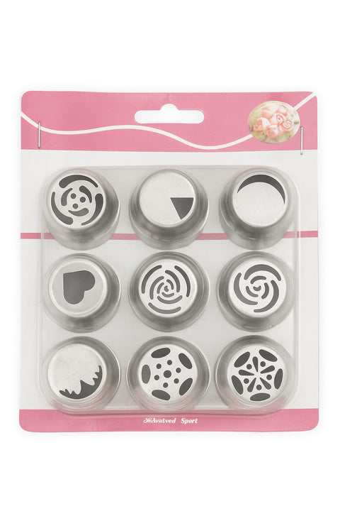 Cake Decorator Set 9 Pcs - Food-Grade Stainless Steel