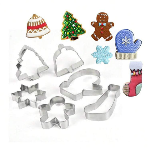 6pcs,Christmas Theme Bell Cookie Mould