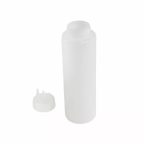 3 Hole Squeeze Bottle with Scale, Lid, and Tip for Chocolate