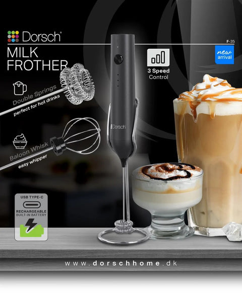 Dorsch Rechargeable Milk Frother-With Whisk