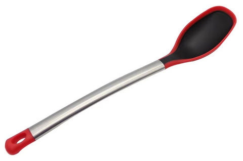 Betty Crocker Silicone Solid Spoon with Stainless Steel Handle