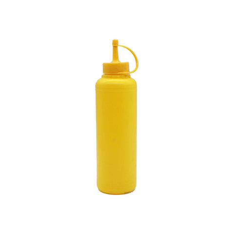 Squeeze Bottle with Scale, Lid, and Tip for Multi Use Yellow Color
