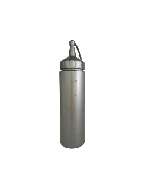 Squeeze Bottle with Scale, Lid, and Tip for Multi Use Silver Color