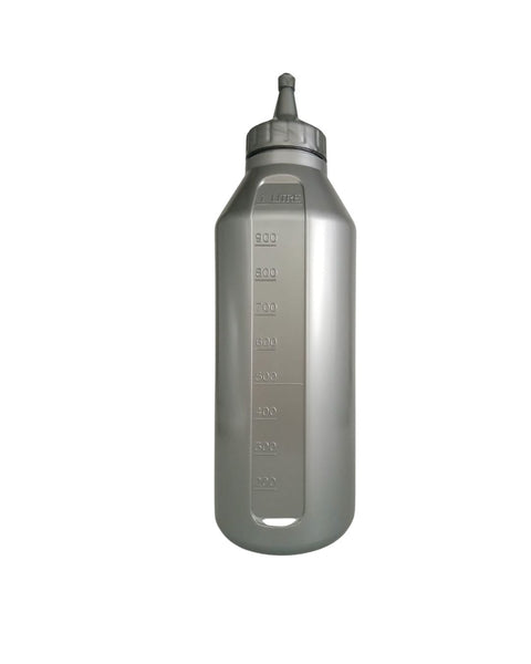 Squeeze Bottle with Scale, Lid, and Tip for Multi Use Silver Color