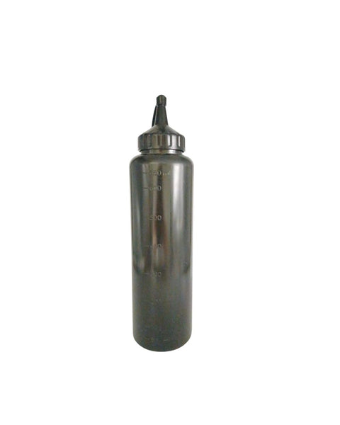 Squeeze Bottle with Scale, Lid, and Tip for Multi Use Black Color