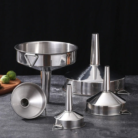 Stainless Steel Funnel Kitchen Oil Liquid Metal Funnel