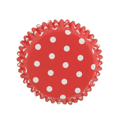 CupCake Disposable Paper Red With White Dots 100PCS