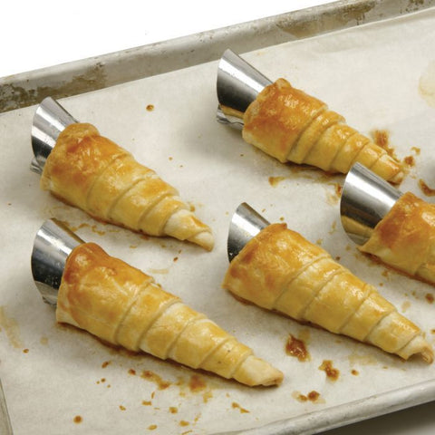 6PCS Stainless Steel Pastry Cream Horn Molds, 12.7cm