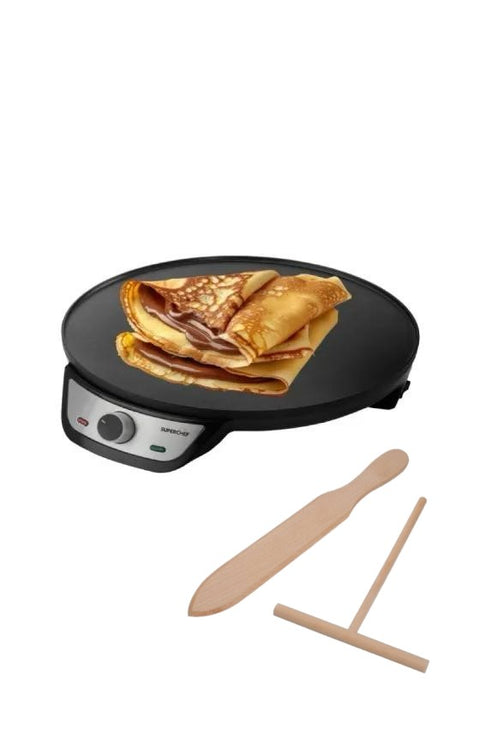 Crepe Maker Super Chef 1200W - Perfect 30cm Crepes Every Time