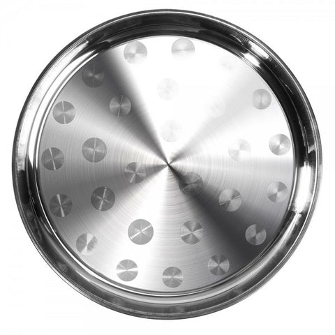 Round Stainless Steel Tray - Silver, 40-60cm