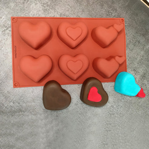 Silicone 6 Cavity Heart Multi Purpose Mold