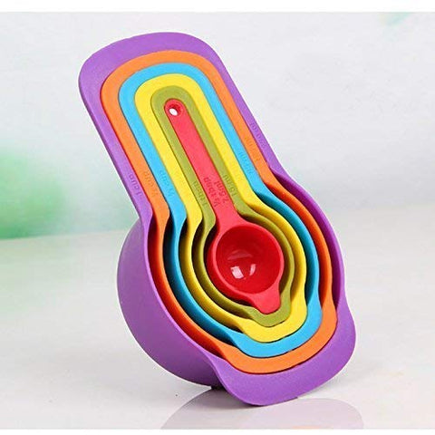 Measuring Spoon Set, 6 Pcs - Durable, Multi-colored Plastic