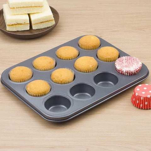 Cupcakes Pan 12 Slots - Reinforced Non-stick Muffin Bakeware