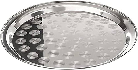Round Stainless Steel Tray - Silver, 40-60cm
