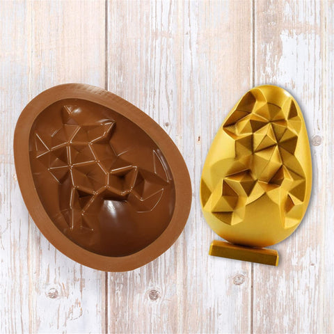 1PCS 3D Geometric Egg Silicone Chocolate Mould