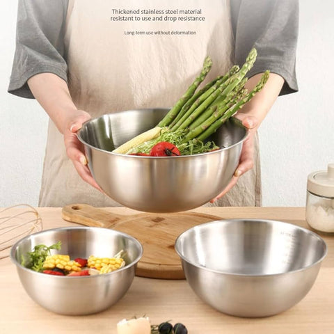 Stainless Steel Mixing Bowls Set for Kitchen and Food Storage
