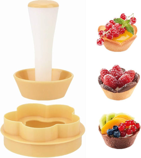 Tart Shell Molds, Pastry Dough Tamper Kit, Flower/Circle Cookies Biscuit