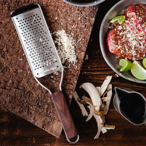 Long Zester with Wood Handle for Garlic and Ginger