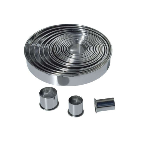 11pcs Stainless Steel Round Cookie Biscuit Cutters Set