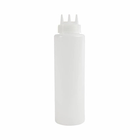 3 Hole Squeeze Bottle with Scale, Lid, and Tip for Chocolate