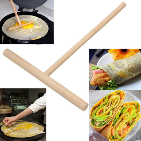 Natural Wooden Crepe Maker, 1Pcs Crepe Spreaders Set