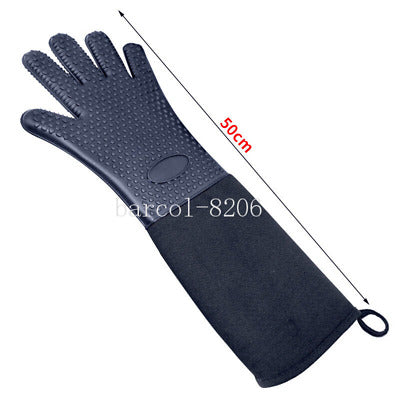 Extra Long Professional Silicone Oven Mitts with Quilted Liner, Durable Heat Resistant Oven Gloves, Heat Resistant Oven Gloves,1 Pair