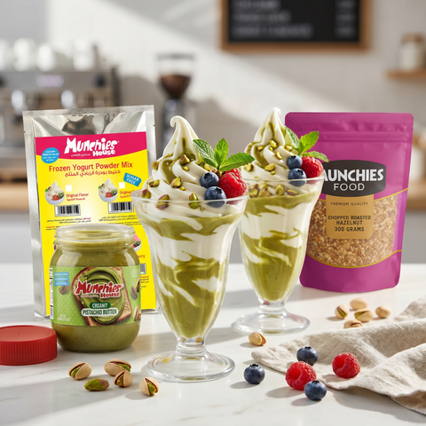 Frozen Yogurt Pistachio Swirl Cups