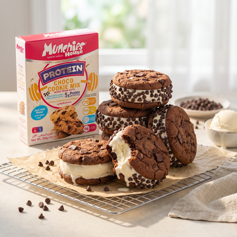 Protein Choco Cookie Ice Cream Sandwiches
