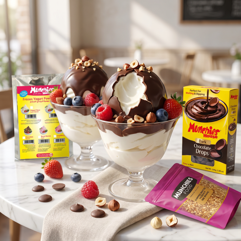 Healthy Frozen Yogurt Chocolate Shell Cups