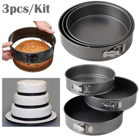 Cheesecake Mold 3 Sizes Set - 24cm, 26cm, 28cm, Non-Stick & Leak-Proof