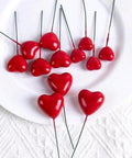 20pcs Heart-Shaped Cake Toppers for Wedding & Valentine's