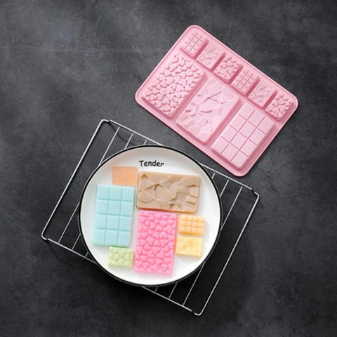 Chocolate Butter Silicone Mold for Candy Bar & Patisserie, Heart Broken Fondant Design