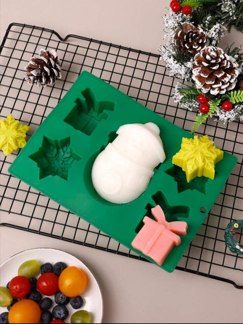 Christmas Series Silicone Cake Mold, Snowman Gift Sock Shaped