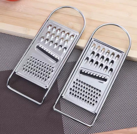3-in-1 Stainless Steel Multi-Purpose Grater Slicer with Wood Handle