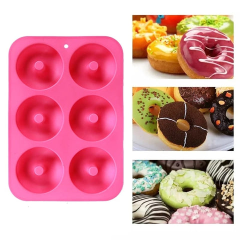 6 Grid Cake Donut Mold, Non-Stick Silicone, High Temperature Resistant