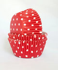 CupCake Disposable Paper Red With White Dots 100PCS