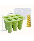 Six-Hole Spiral Silicone Ice Cream Mold for Home-Made Popsicles