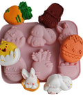 Easter Silicone Mould - 6 Cavity Rabbit Easter Egg Silicone Molds
