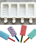 Silicone Ice Cream Mold +50 Wooden Sticks, Quick Release Munchies House