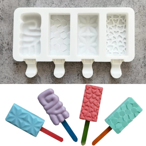 Silicone Ice Cream Mold +50 Wooden Sticks, Quick Release Munchies House