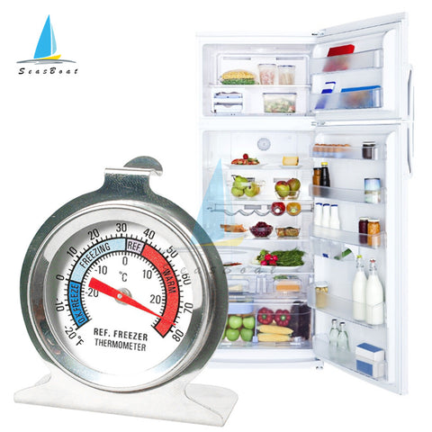 Refrigerator Thermometer Stainless Steel Large Dial
