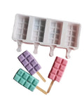 1pcs Random White 4 Rows Square Silicone Ice Cream Mold Large Size