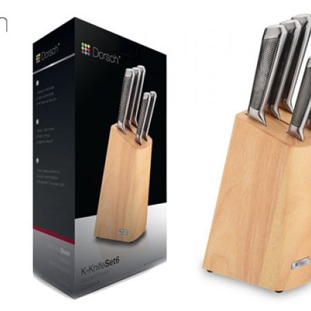 Hollow Knife Set 6pcs with Wooden Stand